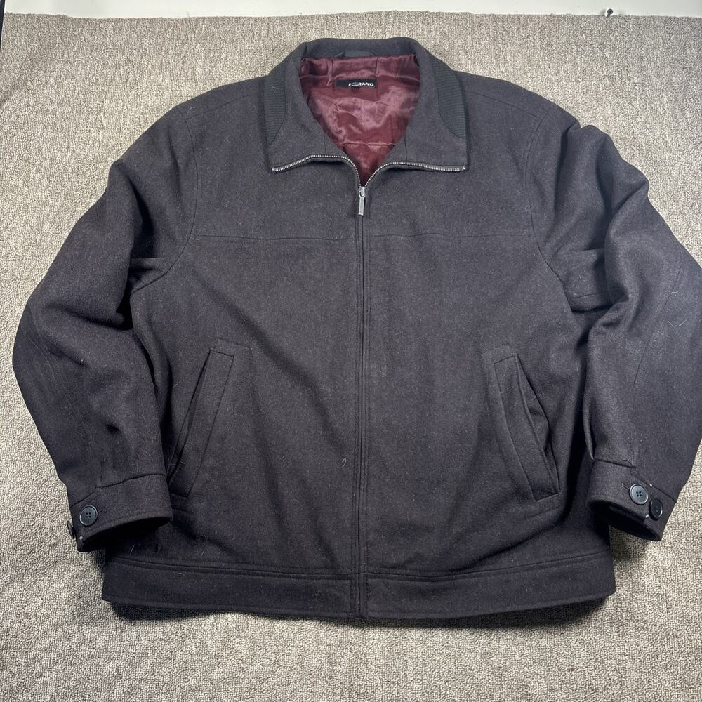 Murano Men’s Full Zip Winter Wool Rayon Jacket Waist XL Brown 26x27